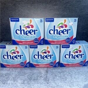 5 Cheer Bright Clean Fresh Clean Scent Powder Laundry Detergent concentrated